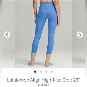 Lululemon Align High-Rise Crop 23" Leggings Blue Nile Size 12